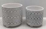 Sullivans White Washed Textured Terracotta Planters Set Of 2. Fixed Price $25.59.