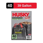 Husky 39 Gallon Drawstring Yard Bags, Black, 40. Fixed Price $19.98.