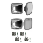 Stainless Steel Mirror Heads With Flat & Convex Glass Pairs Velvac Clamps. Fixed Price $143.95.
