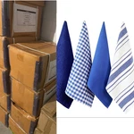 Wholesale Box 25 Cotton Kitchen Towel Sets - 4 Pack With Hanging Loop Royal Blue. Fixed Price $49.00.