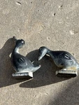 Virginia Metalcrafters Naughty Nice Duck Doorstops Cast Iron 5 Inch Figurine Vtg. Fixed Price $150.00.
