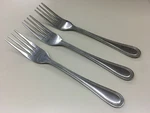 3 Dinner Forks Update International Stainless UPI1 Beaded Edge Both Round Tip. Fixed Price $29.99.