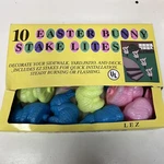 Vintage Easter Bunny Blow Mold Outdoor Pathway Yard Stake Lites Set Of 10. Fixed Price $24.99.