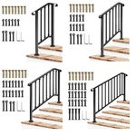 Vivosun 2/3/4/5 Steps Wrought Iron Handrail Stair Railing Adjustable Height. Fixed Price $53.54.