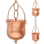 Copper Rain Chain Decorative Chimes & Cups Replace Gutter Downspout Di. Fixed Price $49.26.