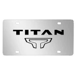 For Nissan Titan Dual 3D Black Logo Mirror Chrome Stainless Steel License Plate. Fixed Price $50.99.