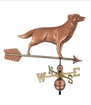 Good Directions Polished Copper Golden Retriever Weathervane W/arrow 644PA. Fixed Price $229.00.