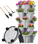 5 Tier Vertical Planter Tower Stackable Pots Wheels Indoor Outdoor Herbs. Fixed Price $62.95.