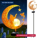Solar Garden Decor Outdoor Statue, Moon Fairy Figurines With Cat Design. Fixed Price $40.61.