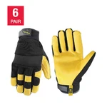 Wells Lamont Mens Hydro Hyde Heavy Duty Goatskin Palm Gloves Size Medium 6-PAIR. Fixed Price $64.99.