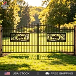 20FT X7FT Dual Swing Driveway Gates Weatherproof Iron For Outdoor Kj. Fixed Price $1590.00.