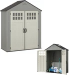 Suncast Everett 6X3 Ft Vertical Resin Storage Shed With Lockable Doors. Fixed Price $1214.99.