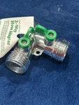 Zinc 2 Way Hose Splitter Connector And Shut-off Valve Set. Fixed Price $5.00.