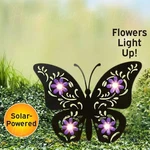 Solar Led Purple Butterfly Silhouette Garden Stake Metal Outdoor Yard Home Decor. Fixed Price $29.98.