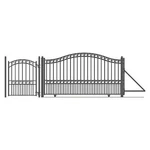 Aleko Paris Style Single Slide Steel Driveway Gate 14' With Pedestrian. Fixed Price $3059.15.