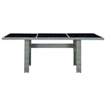 Outdoor Dining Table Garden Porch Patio With Glass Top Pe Rattan Vidaxl. Fixed Price $347.99.