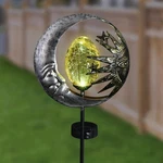 Exhart Sun And Moon Solar Garden Stake Led Crackle Glass Orb Silver 38 Inch. Fixed Price $36.16.