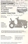 Sears Craftsman 19.5 H.p. 42" Hydro Lawn Tractor 917.271825 Owner & Parts Manual. Fixed Price $107.94.