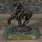 Vtg James E. Fraser End Of The Trail Native American Bronze Statue Marble Euc. Fixed Price $64.95.