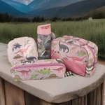 Stephen Joseph Lot Of 4 Pink Dino Items Sip&snack/ Pouch& Toiletry Bag Box. Fixed Price $45.99.