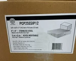 Lot 12 Eazy-cap 6" X Stainless Steel Modern Low-profile Flat Top Post Caps. Fixed Price $75.00.
