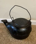 Colonial Primitive Cast Iron Tea Kettle No. 8. Fixed Price $49.95.