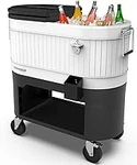 Permasteel Rolling Patio Cooler Large Outdoor Ice Chest With Wheels, Beverage. Fixed Price $349.99.