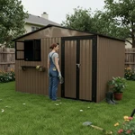 10X8FT Lockable Patio Outdoor Tool Storage Shed W/window Doors Garden Backyard. Fixed Price $519.99.