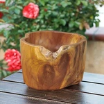 Teak Fruit Bowl Reclaimed 8.3'' Tall Solid Root Home Decor. Fixed Price $68.24.