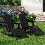 Outdoor Adirondack Chair Set 2 With Ottoman, All-weather Hdpe Patio Furniture. Fixed Price $161.99.