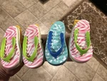 Flip Flop Beach Lawn Stakes By Better Things 4-PK Holds Towel Or Blanket Down. Fixed Price $11.95.