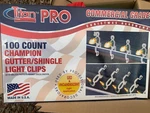 100 Titan Pro Commercial Grade Champion Gutter/shingle Light Clips - New. Fixed Price $15.50.