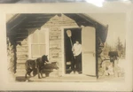 Photo Postcard Of Alaskan Gold Rush With Woman Broom And Wolf. Never Used. Fixed Price $60.00.