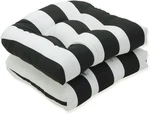 Pillow Perfect Stripe Indoor/outdoor Chair Seat Cushion, Tufted, Weather, And Fa. Fixed Price $88.99.
