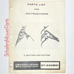 Toro Wheel Horse 2 Section Cultivator 67-34CM01 Parts List & Instructions Manual. Fixed Price $15.00.