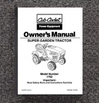 Model 1782 Tractor Owner's Manual Super Garden Cub Cadet. Fixed Price $17.48.