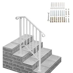 Handrails For Outdoor Steps White Galvanized Iron, Stair Railing 2-3. Fixed Price $44.98.