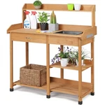 Garden Potting Bench Table Workstation Planting Desk Natural Fir Wood. Fixed Price $83.99.