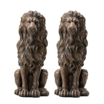 New 28" Tall Guardian Lion Set Garden Sculpture Yard Statue Bronze Door Patio. Fixed Price $335.86.