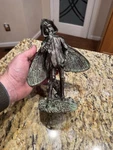 Vintage Girl Fairy Resin Figure Statue Inside Or Out Garden Patina Design. Fixed Price $24.00.
