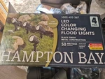 Hampton Bay 390 Lumen Low Voltage Black Led Outdoor Landscape Flood Light 4-PACK. Fixed Price $74.00.