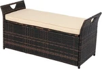 Outdoor Storage Bench Rattan Box Patio Wicker Deck With Seat Cushion. Fixed Price $106.90.