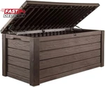 Keter Westwood 150 Gallon Deck Box Organizer, Doubles As 2-PERSON Bench Seat, Br. Fixed Price $208.91.