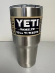 Stainless Steel Yeti 30 Ounce Rambler - Authentic Mag Lid Discontinued. Fixed Price $39.95.