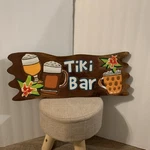 Light Wooden Tiki Bar Tropical Decor Wall Hanging Sign 19 X 7.5. Fixed Price $16.99.