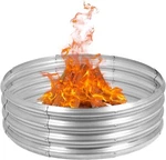 36" Silver Round Galvanized Steel Ring Pit For Backyard, Camping, Bonfire. Fixed Price $28.99.