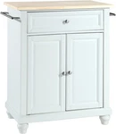 Crosley Cambridge Rolling Kitchen Island Cart With Wood Top Storage, White. Fixed Price $466.99.