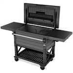 Keter Outdoor Patio Cooler Ice Chest Insulated Beverage Bar Cart, Gray(open Box). Fixed Price $241.39.