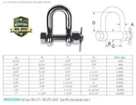 Mil Spec Stainless Steel T316 Forged Bolt Pin Chain Shackle. Fixed Price $91.99.