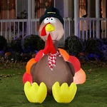 Home Thanksgiving Holiday 6' Air Inflate Big Turkey Light Up Outdoor Yard Cor. Fixed Price $89.99.